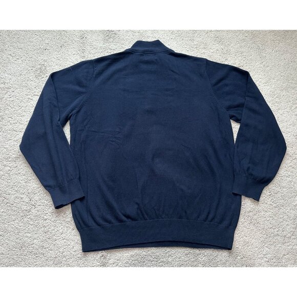 L.L. Bean Cashmere Blend Navy Blue 1/4 Zip Pullover Sweater XL ItemID 275298 - Picture 4 of 9